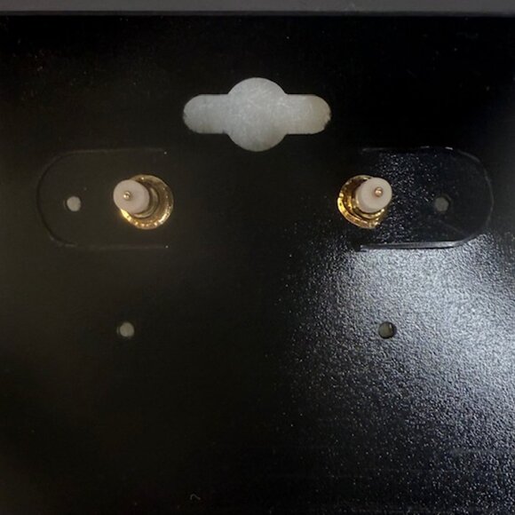 Gold CZ Paperclip Drop Earrings | Sparkle Link Dangle Earrings NWT - Picture 3 of 3